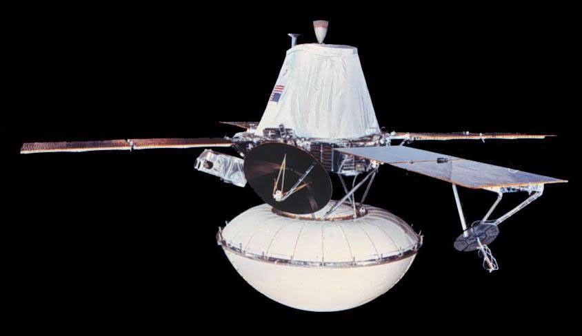 The solar-powered Viking Orbiters carried the two landers to Mars. Credit NASA