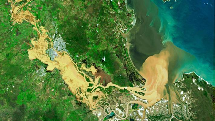 A satellite view of the Great Barrier Reef