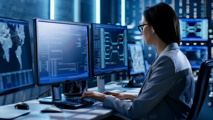 person working on a computer
