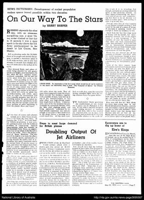 A scan of an archived newspaper article about Australia's contribution to a scientific endevour