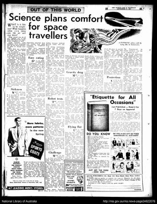 A scan of an archived newspaper article about Australia's contribution to a scientific endevour