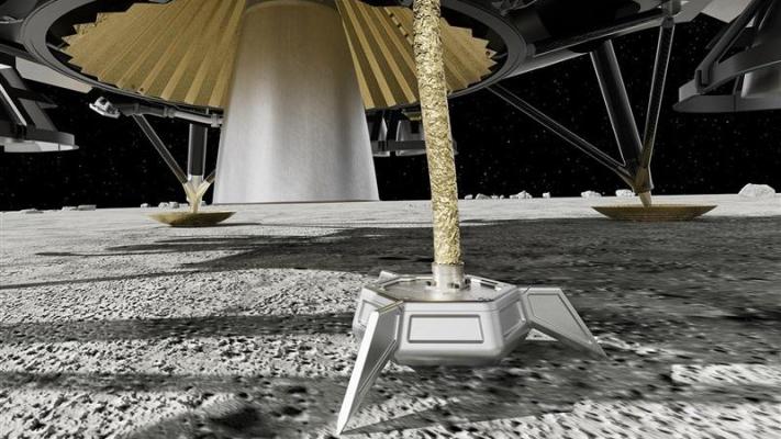 Artist impression of FireFly Blue Ghost and Fleet Space's SPIDER technology