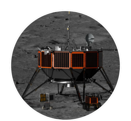 A rendering of the Intuitive Machines larger cargo class (Nova-D) lunar lander that will take Roo-ver to Moon. 