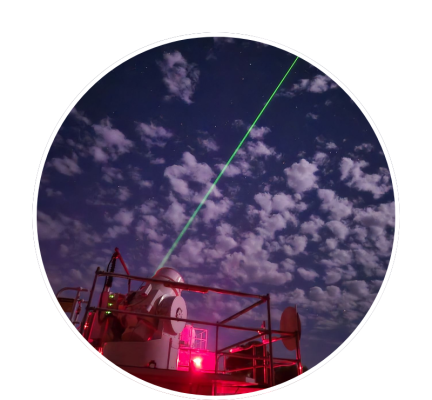 Yarragadee’s MOBLAS-5 laser ranging a satellite.