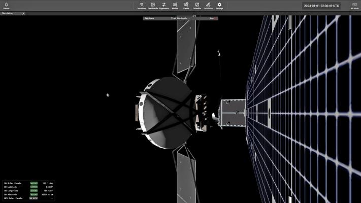 CARBON interface close-up of satellite. Credit: Raytracer