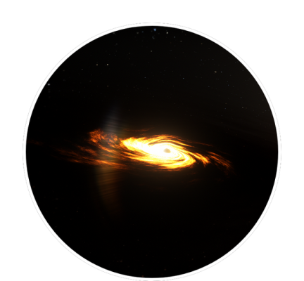An artistic impression of a black hole with a companion star. Credit: Mark Myers, OzGrav-Swinburne university.