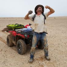 Professor Phil Bland in the desert