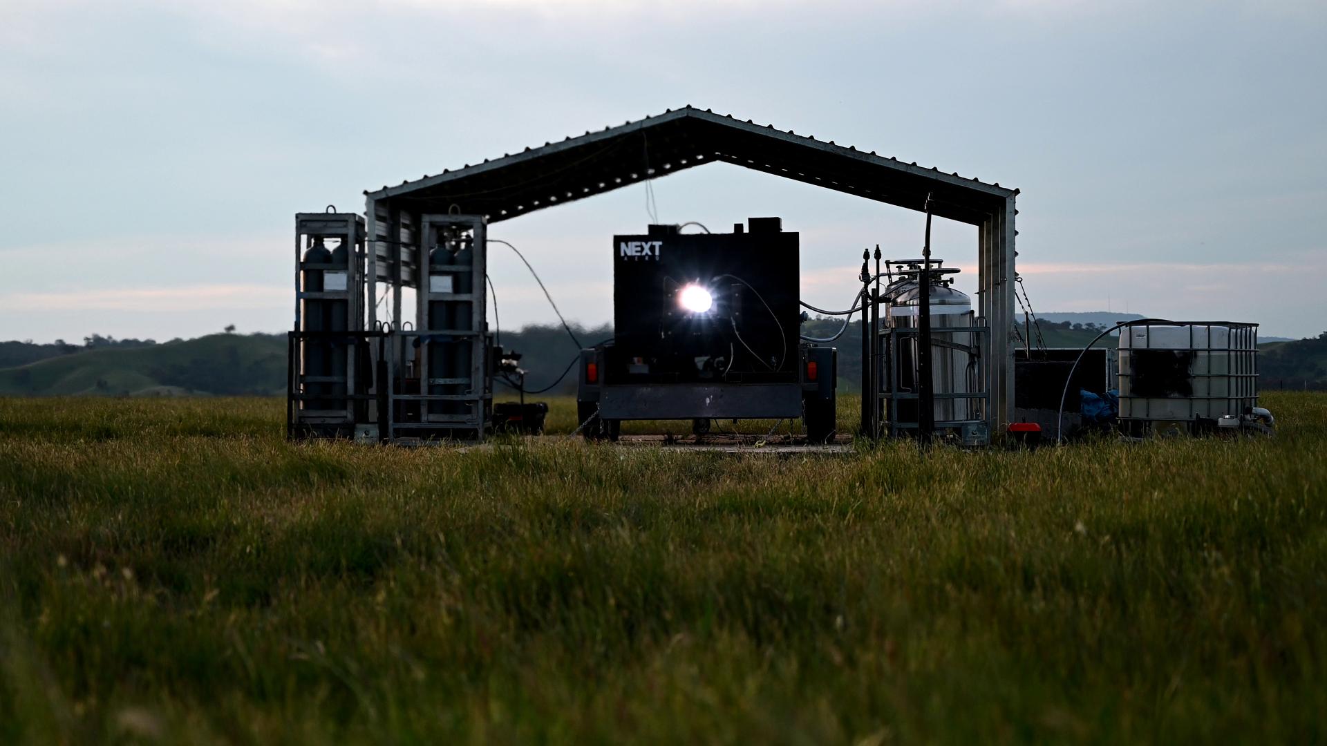nextAero engine in grass field on farm