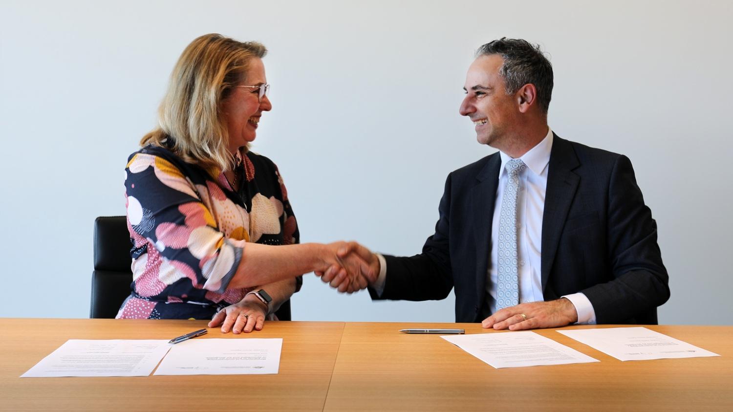 Pip Spence, Chief Executive Officer and Director of Aviation Safety at CASA along with Head of the Australian Space Agency Enrico Palermo