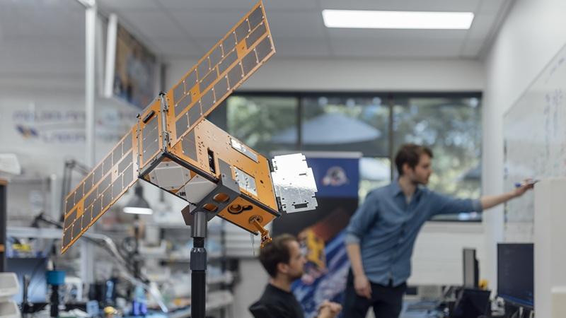 A prototype of the SpIRIT satellite at the University of Melbourne’s Melbourne Space Laboratory. Credit: University of Melbourne