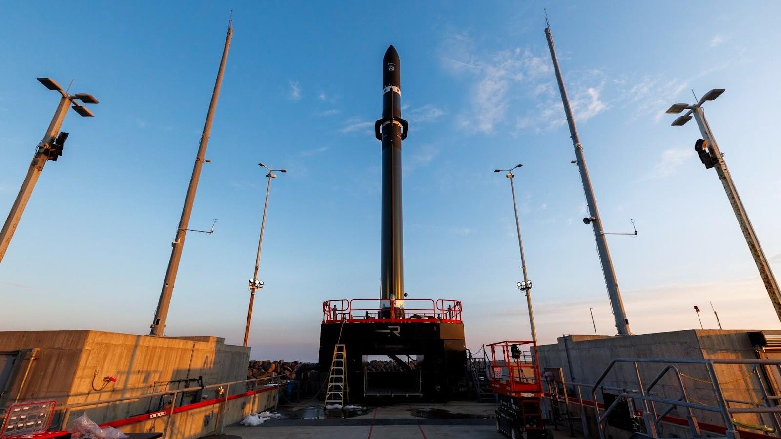 The Hypersonix DART AE vehicle aboard Rocket Lab’s HASTE launch vehicle at the Virginia Spaceport Authority’s Mid-Atlantic Regional Spaceport on Wallops Island, Virginia